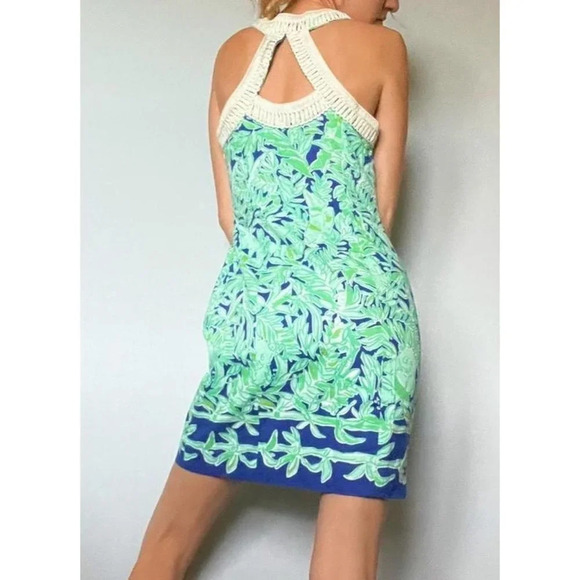 Lilly Pulitzer Blue Green Tropical Cotton Sheath Dress $218 - Picture 4 of 14